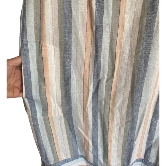 For Cynthia Linen Blend Side Button Striped
Sleeveless Dress Medium - Picture 6 of 6